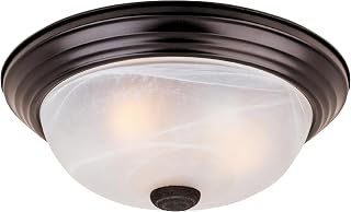 Designers Fountain Reedley 2-Light Flush Mount Ceiling Light, Oil Rubbed Bronze Alabaster Glass, 11-Inch for Kitchen Bedroom Bathroom Hallway 1257S-ORB-AL