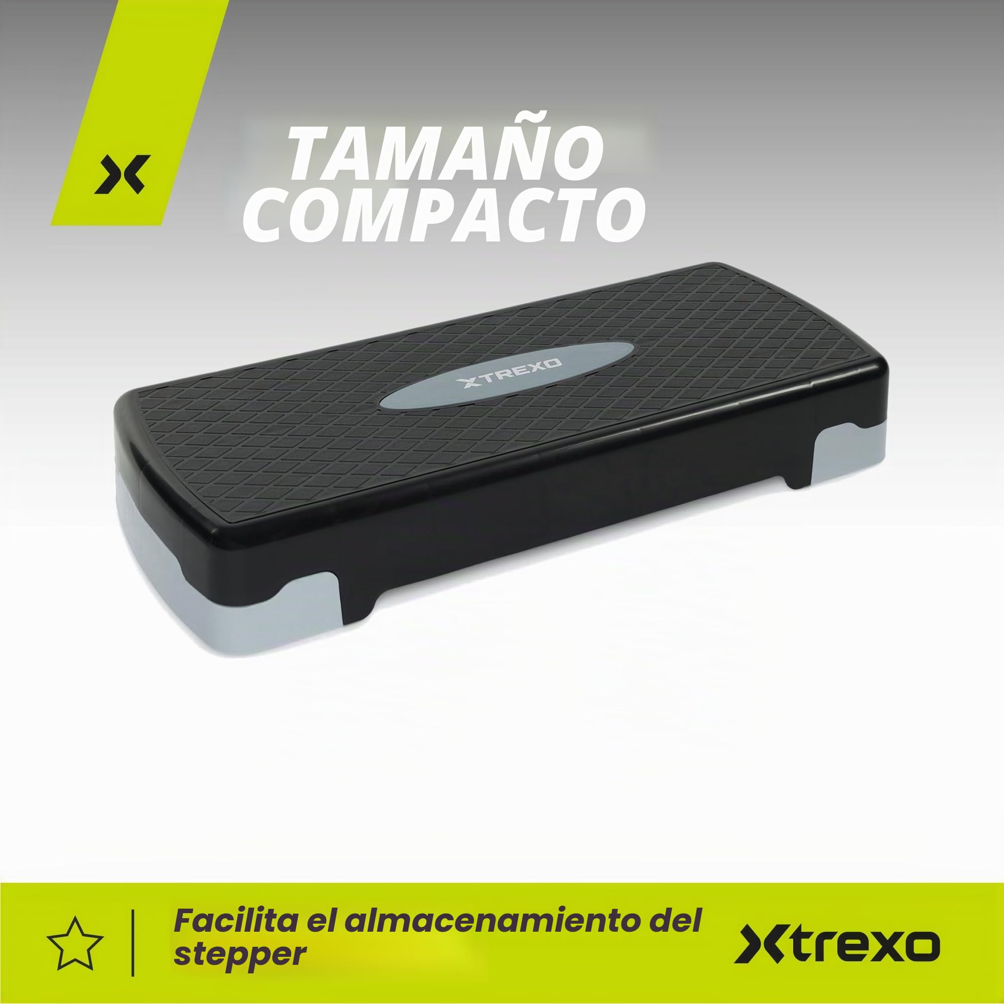 TREXO Aerobic Step - Step de 68 x 28 cm para ejercicios cardiovasculares y entrenamiento de fitness, altura ajustable de 15 a 20 cm, resistente de polipropileno y TPR Step de aeróbic de alta calidad,