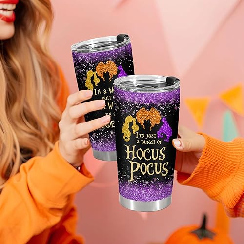 Miniatura 6 de 34HD Regalos de Navidad para los amantes del cine, vaso de acero inoxidable con tapa de 20 onzas, vaso de viaje de las hermanas Sanderson, regalos