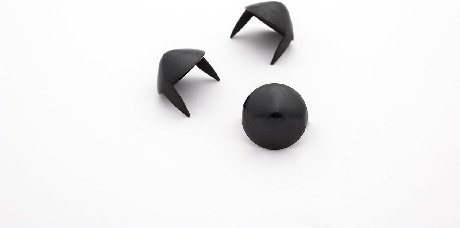 Cone Studs - Size 11 - Ideally used for Denim and Leather Work - Classic Two-Prong Studs – Black - Pack of 500 studs and spikes