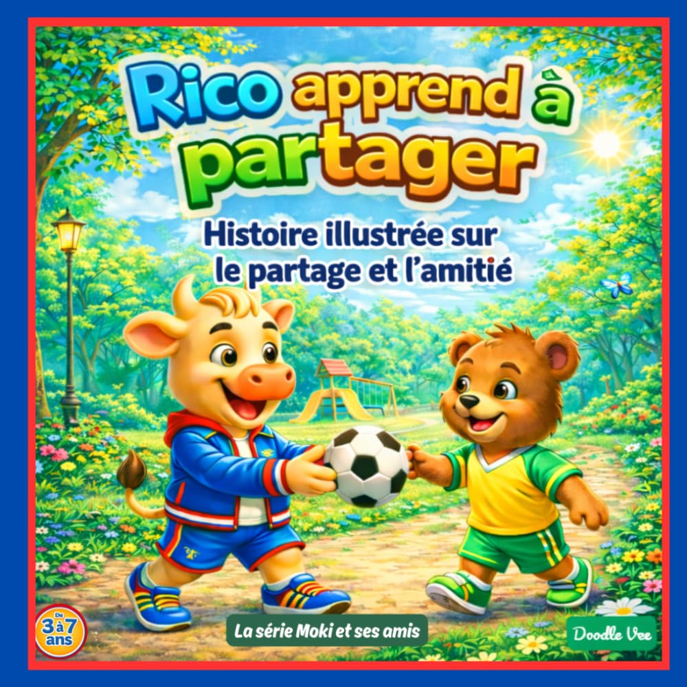 Rico apprend à partager: Histoire illustrée sur l’amitié et la gentillesse: Histoire illustrée sur l’amitié, la gentillesse et les émotions pour enfants de 3 à 7 ans (Moki et ses amis)