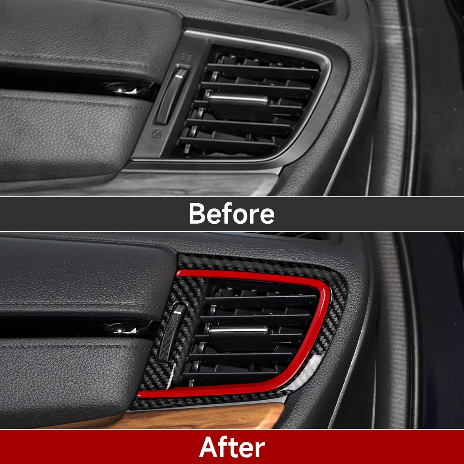 Car Air Vent Outlet Cover Decals for Honda CR-V 2017 2018 2019 2020 2021 2022 Accessories CRV ABS Carbon Fiber Stickers