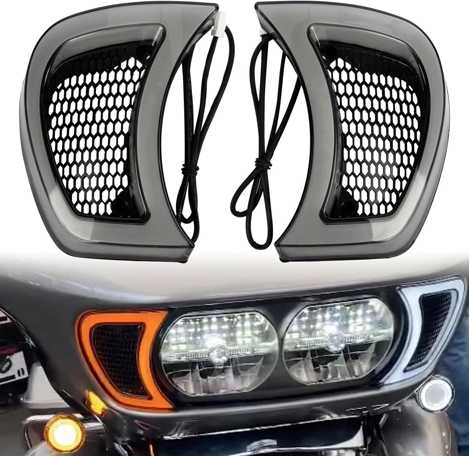 psler LED Turn Signals Light, Motorcycle Vent Accent LED Lamps, Headlight LED Indicator Lights for Road Glide FLTRXS 2015-2023