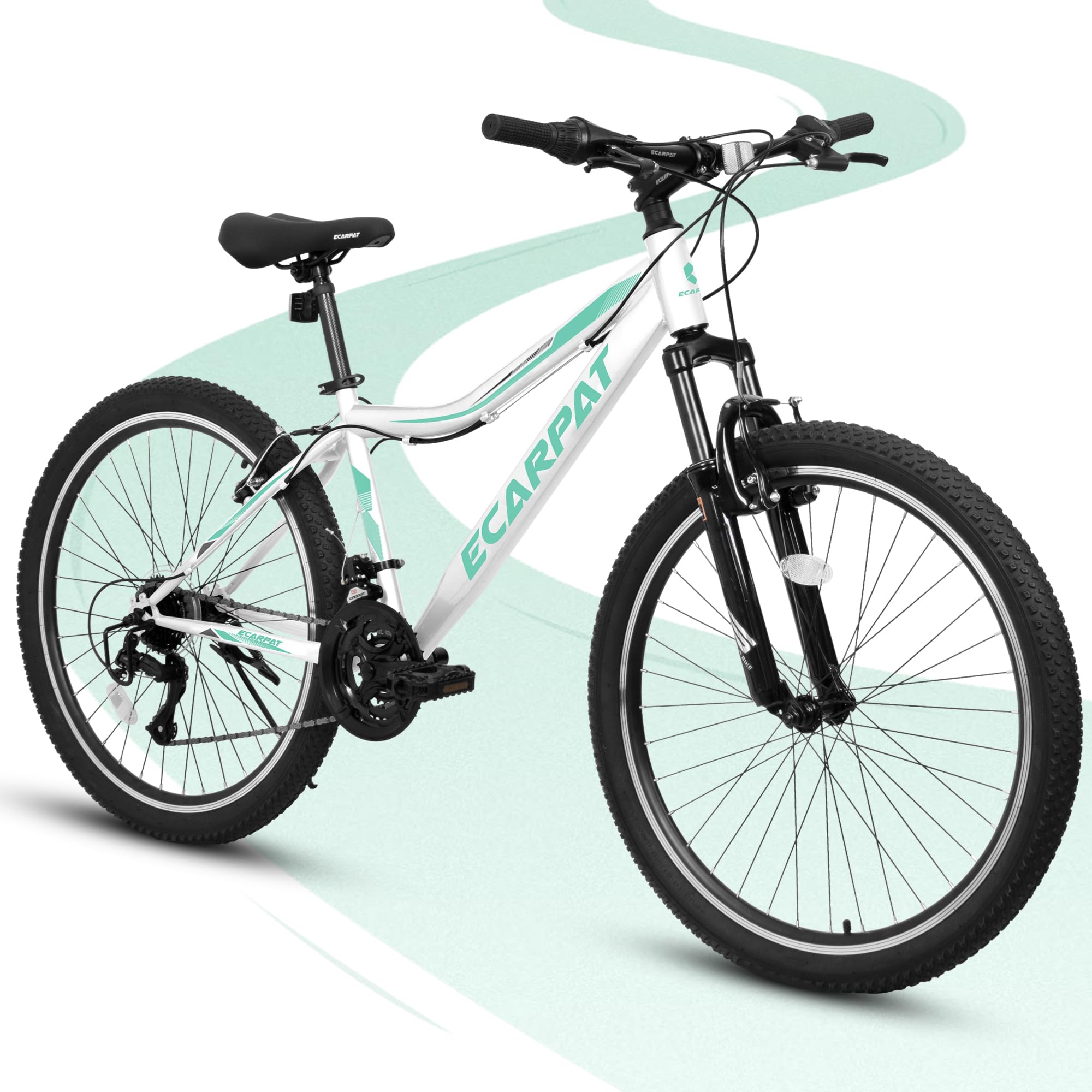 Women's Mountain Bike 26 Inch Wheels, 21-Speed Trail Commuter City Mountain Bikes, 15" Carbon Steel Frame, Female Women Bicycles V-Brakes