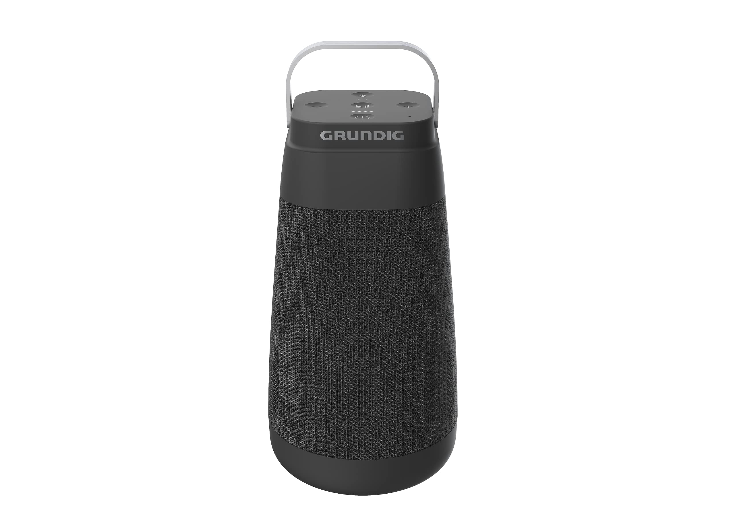 GRUNDIG BT Speaker Connect 360 Enceinte Bluetooth, boîte à Musique, Son à 360°, portée jusqu'à 30 m, autonomie jusqu'à 20 Heures, indicateur de Batterie LED, Station de Charge, Microphone, Noir