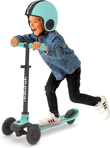 Miniatura 2 de Chillafish Scotti - Patinete de 3 ruedas con cubierta antideslizante de doble punta y freno integrado, manillar de altura ajustable, cómodos