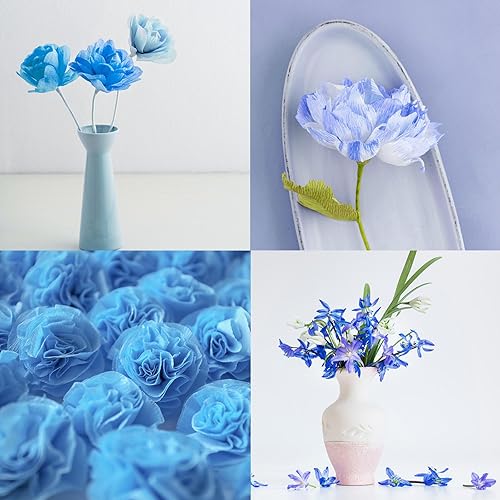 Miniatura 4 de Whaline 8 rollos de serpentinas de papel crepé de 9.8 x 98.4 in, 4 colores para fiestas, rollo de papel crepé con temática azul, serpentina