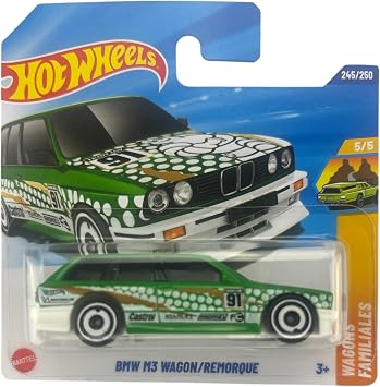 Hot Wheels - BMW M3 Wagon - HW Wagons 5/5 - JBB48 - Short Card - Stanley - Castrol - Michelin - Green - Mattel 2025 - Licensed BMW Model - 164