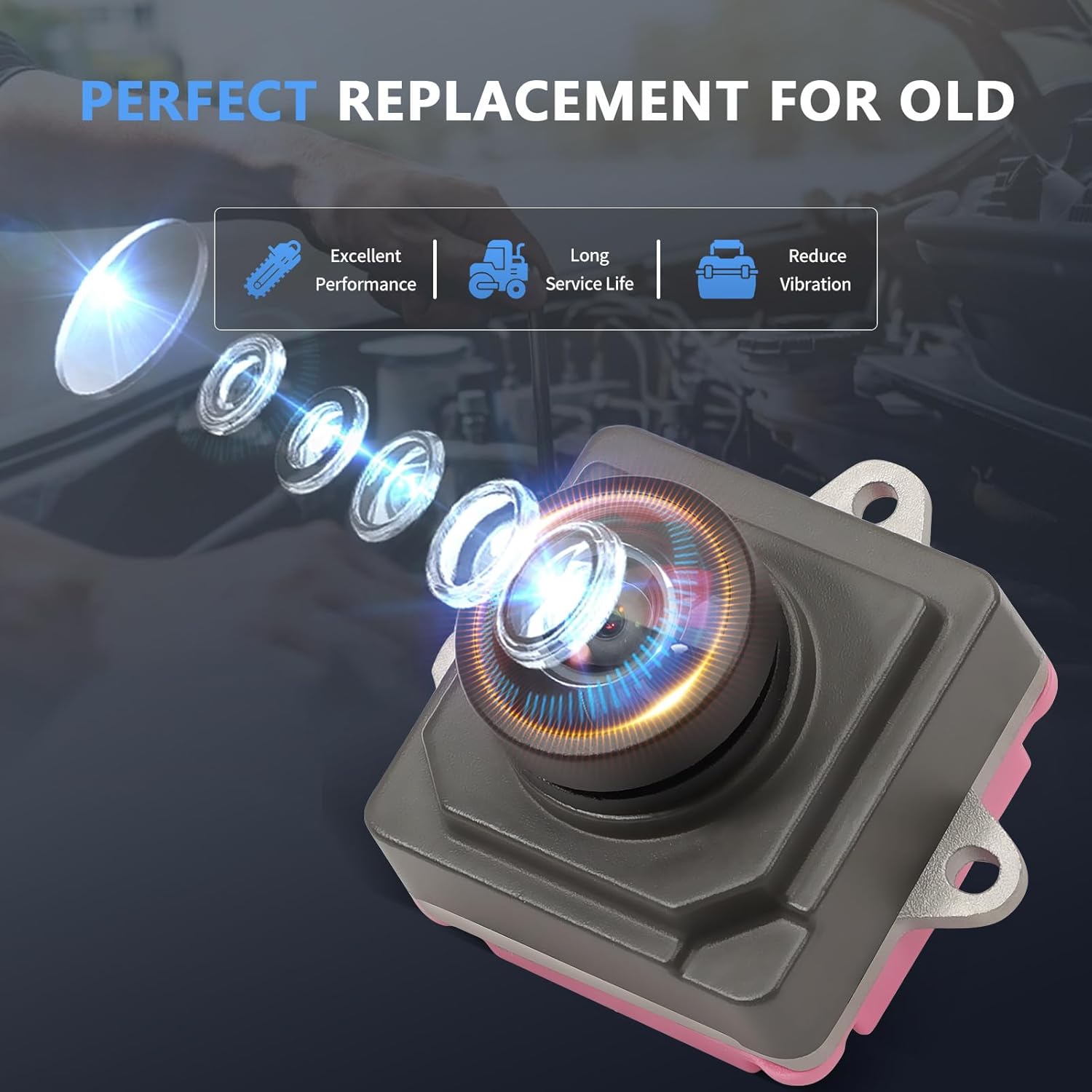 Rear View Backup Camera Compatible with Ram 2500 3500 6.4/6.7L 2019 2020 2021 2022 2023# 04672735AD 04672735AB