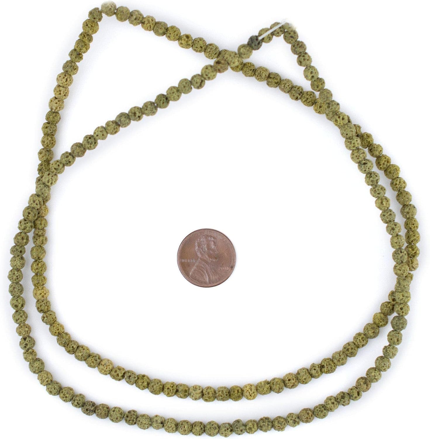 TheBeadChest Lime Green Volcanic Lava Beads (4mm)