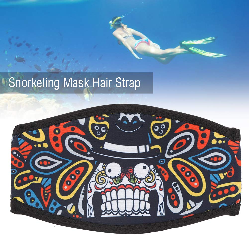 KIMISS 010 SBR Buceo, Protector de Cabello de Neopreno a un Lado Máscara Correa Doble Snorkel Espejo BeltCartoon Impresión Dientes Divertidos