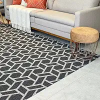 Tapete Sala 2x3 Dubai Antiderrapante Fácil De Limpar (PRETO E MARROM GEOMETRICO)