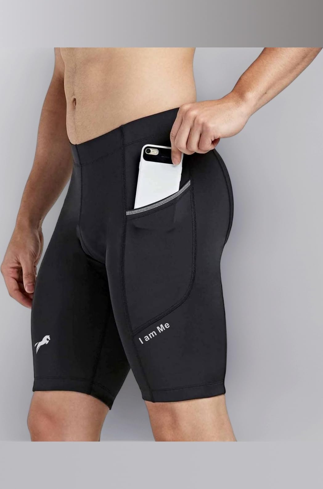Gym Compression Men's Skin Tight Shorts with Mobile Pocket for Gym, Running, Cycling, Swimming, Basketball, Cricket, Yoga, Football, Tennis, Badminton & Many More Sports