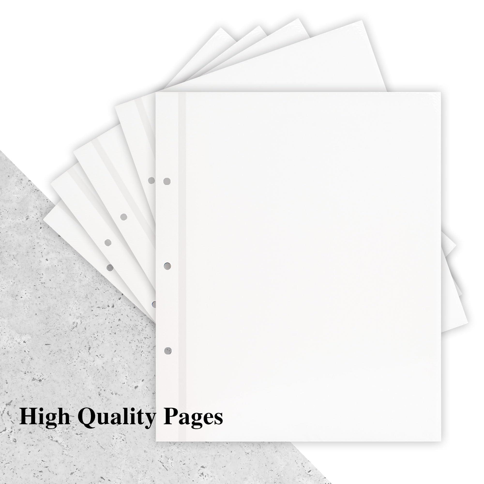 Álbum de fotos con 3 anillas autoadhesivas, 80 hojas, 160 páginas | Compatible con fotos de 2 x 3, 4 x 6, 5 x 7, 8 x 10, tarjetas de recetas, 9 x 11 pulgadas, recambio para álbumes de recortes