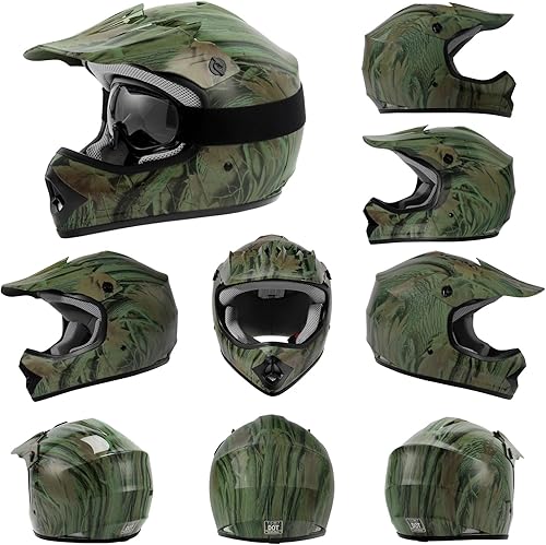 Miniatura 5 de TCMT DOT Motocross ATV Dirt Bike MX Motocicleta Jóvenes Niños Offroad Street Casco de cara completa Equipo Combo Guantes Gafas