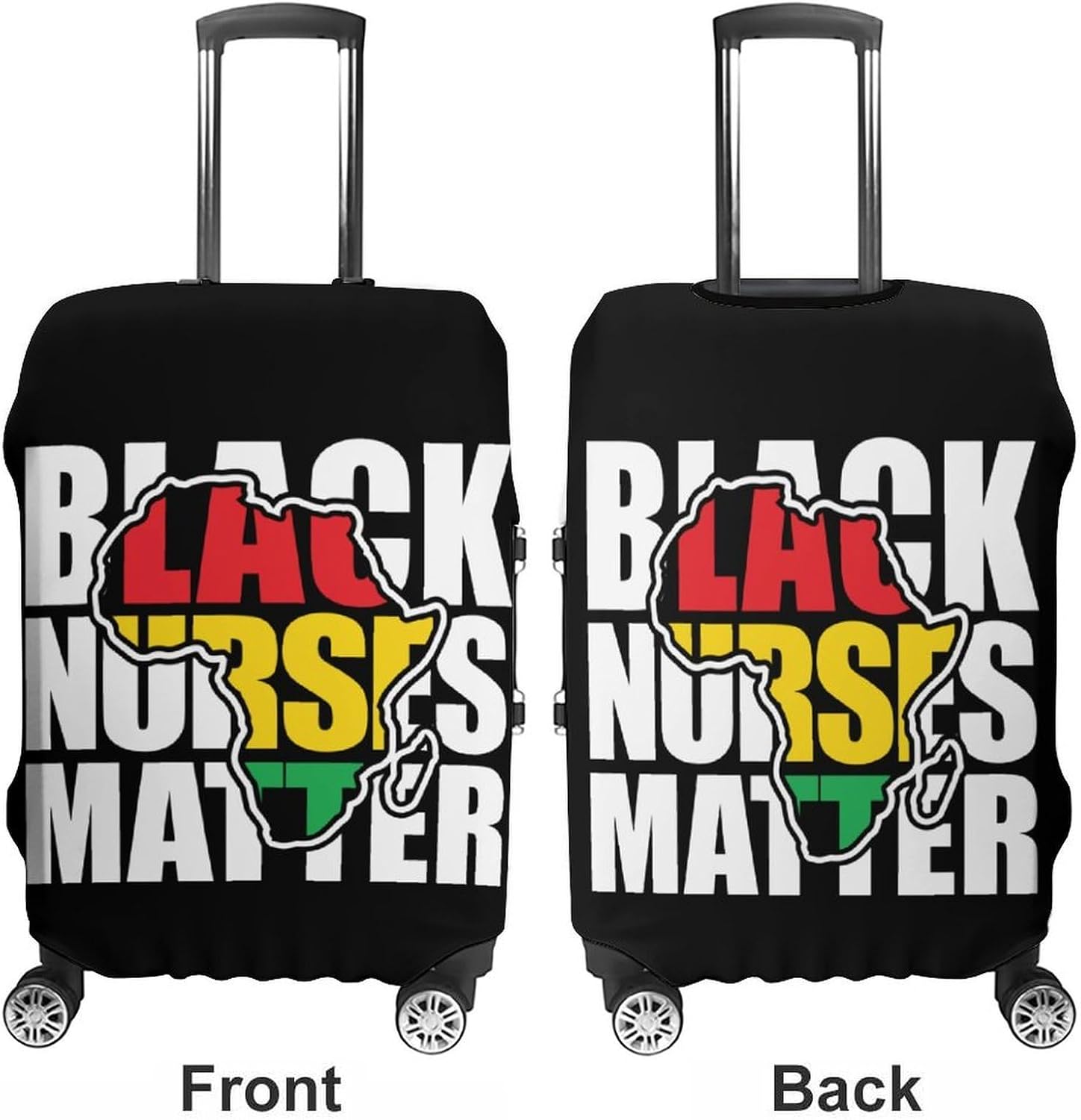 Black Nurses Matter Suitcase Covers for Luggage Carry On Cover Travel Accessories Fit 19-32 Inch image 3