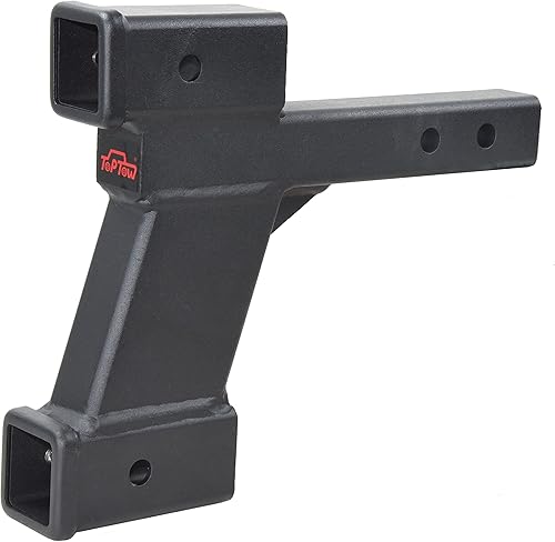 Vista 36 de TOPTOW 64121 - Elevador de extensión de enganche de remolque receptor de 2 pulgadas con elevación/caída de 2 pulgadas, vástago sólido, capacidad