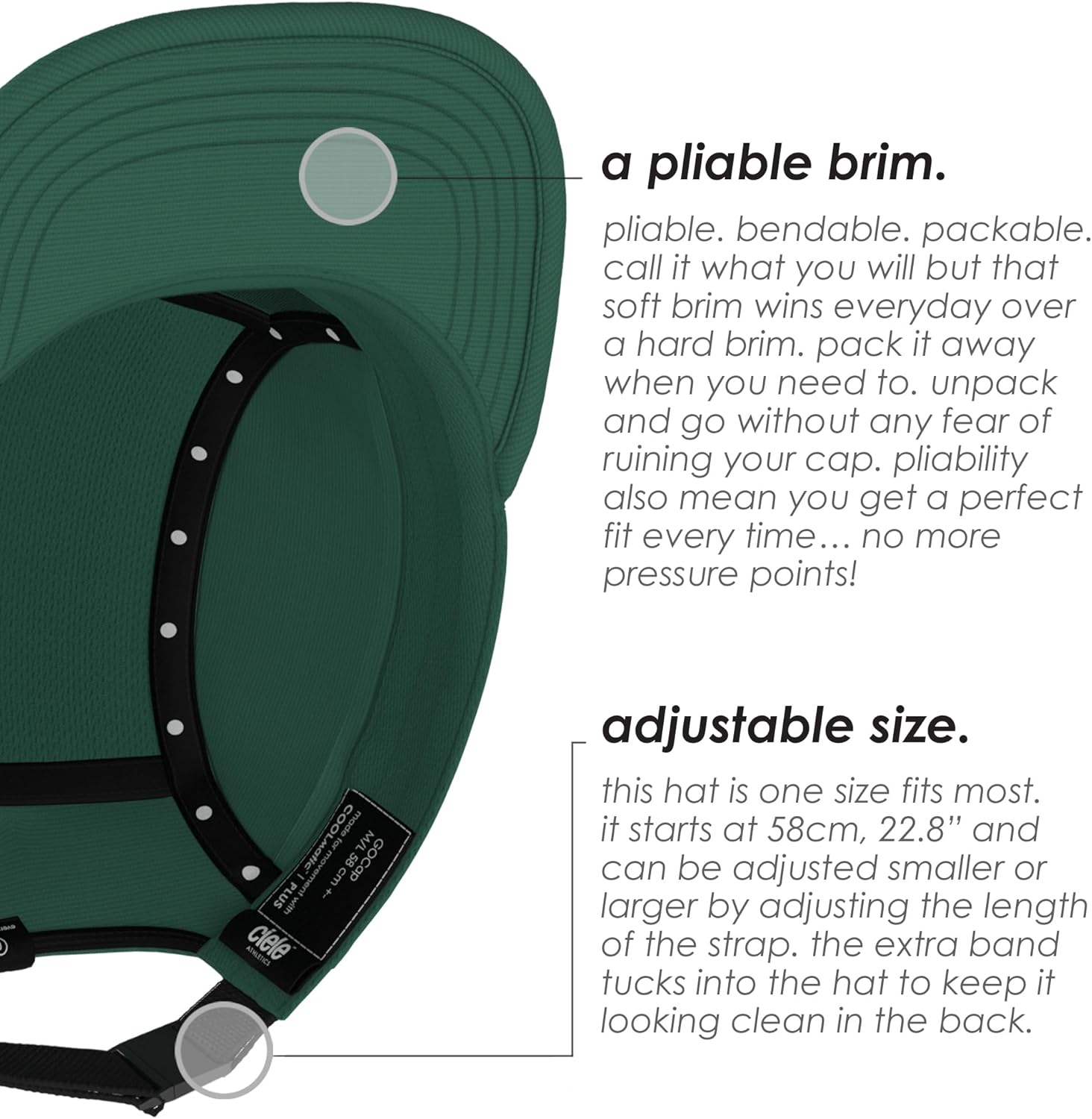 Ciele Athletics GOCap - Premium Washable Moisture Wicking Hat with Sun Protection, 5-Panel Knit Running Hat - Image 4