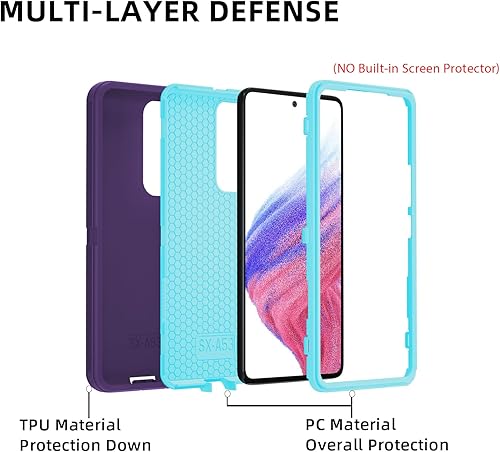 Miniatura 3 de Ezavan Funda para Samsung Galaxy A53 5G resistente a prueba de golpes de 3 capas a prueba de golpes cubierta híbrida resistente protección de grado