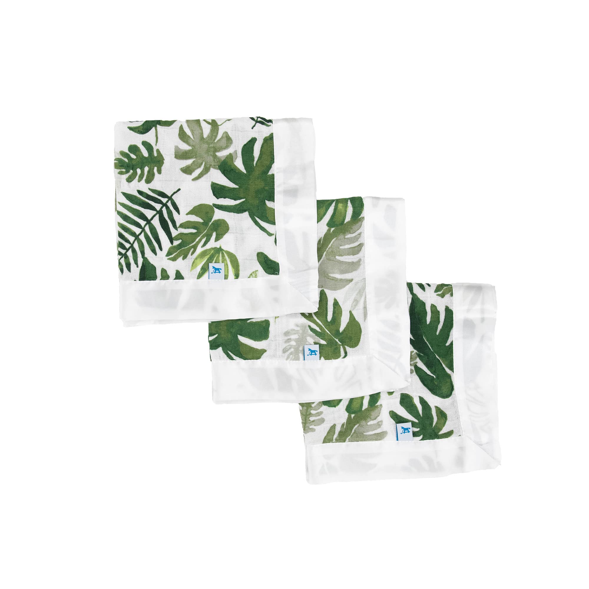 Photo 1 of Little Unicorn Security Blankets 1 Pack | 100% Cotton Muslin with Satin Border| Super Soft and Breathable | Baby, Infant, Toddler | Lovey for Boys and Girls | Tropical Leaf