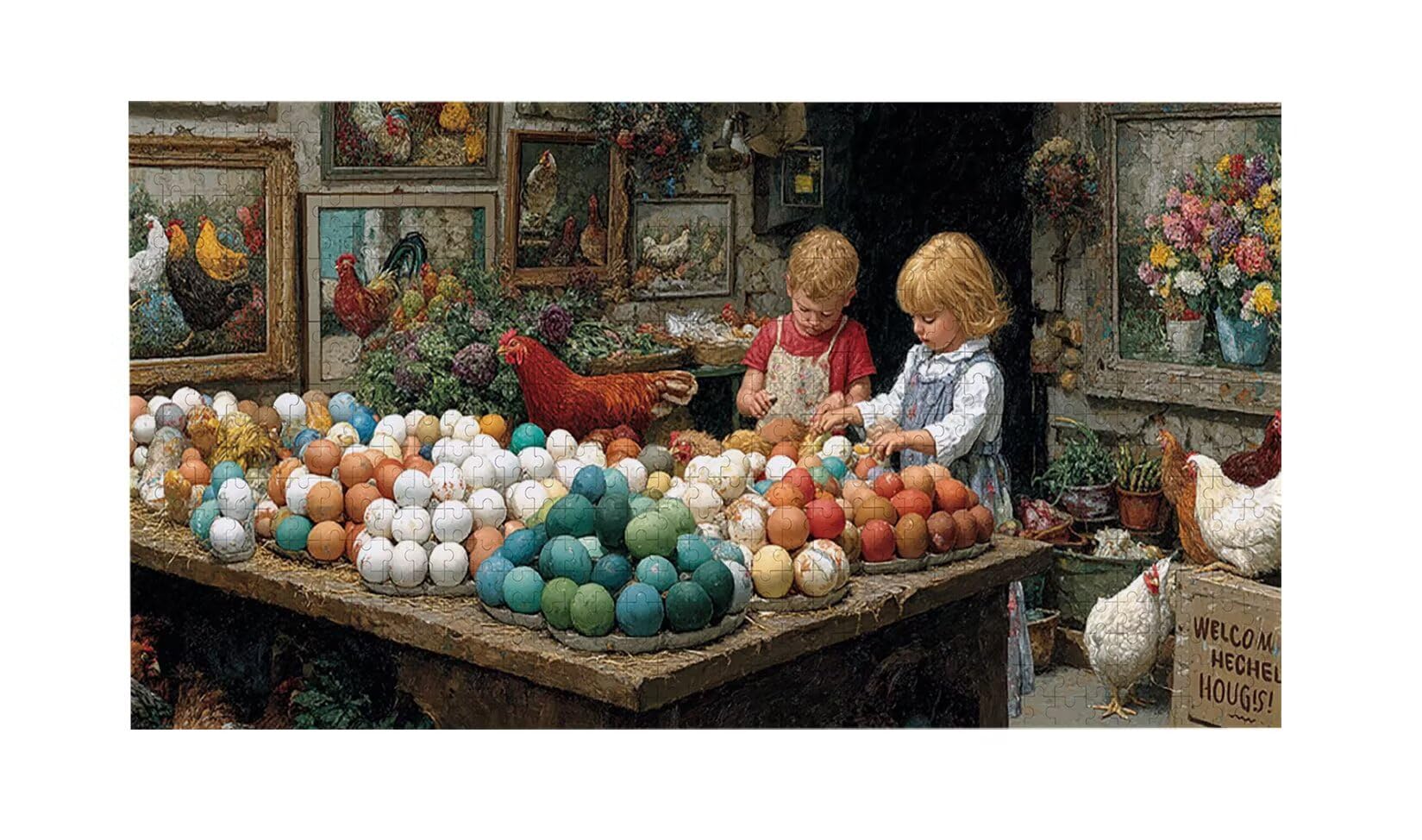 Puzzle dla dorosłych 1100 elementów, puzzle dla kurnika, dla dorosłych Puzzle klasyczne i od 14 lat junior, rodzinne puzzle rozrywka w domu prezent 87x42cm l-533