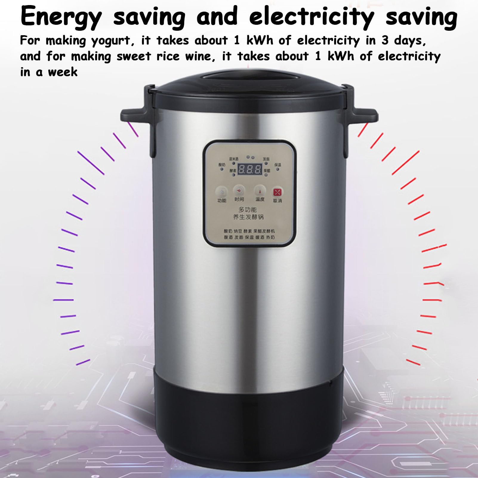 Fermentatore elettrico 12L/3,17Gal Yogurtiera commerciale Home Contenitore per yogurt fai-da-te Macchina per la fermentazione Natto a temperatura costante automatica Macchina per vino di riso