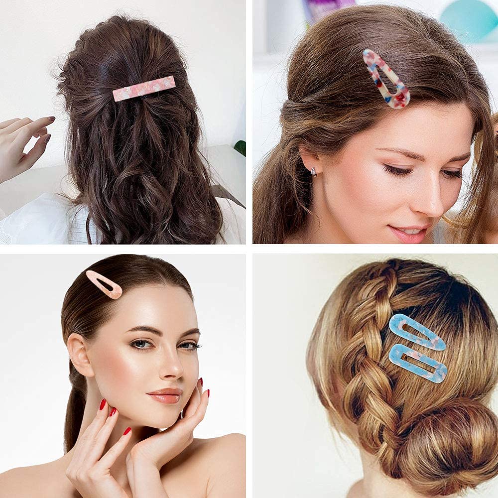 ginoya brothers Fashion Acrylic Hair Clips Non-Slip Large Barrettes Geometric Acrylic Resin Alligator Hair Clip Hair Pins Barrettes for Women Ladies Hair Accessories (Round 5 PCS) - Image 7 thumbnail