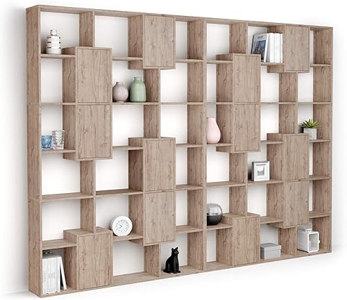 Miniatura 106 de Mobili Fiver, Estantería Iacopo XS (63.31 x 31.5 pulgadas), roble rústico, fabricada en Italia Roble rústico,Ashwood Negro,Ashwood Blanco,Efecto