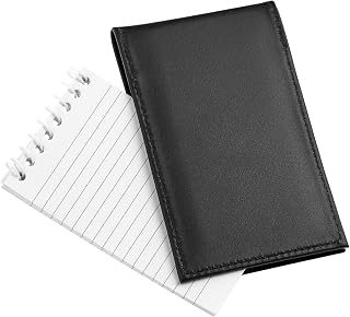 D&K Black Leather Notepad Holder for 3x5 Memo Pads
