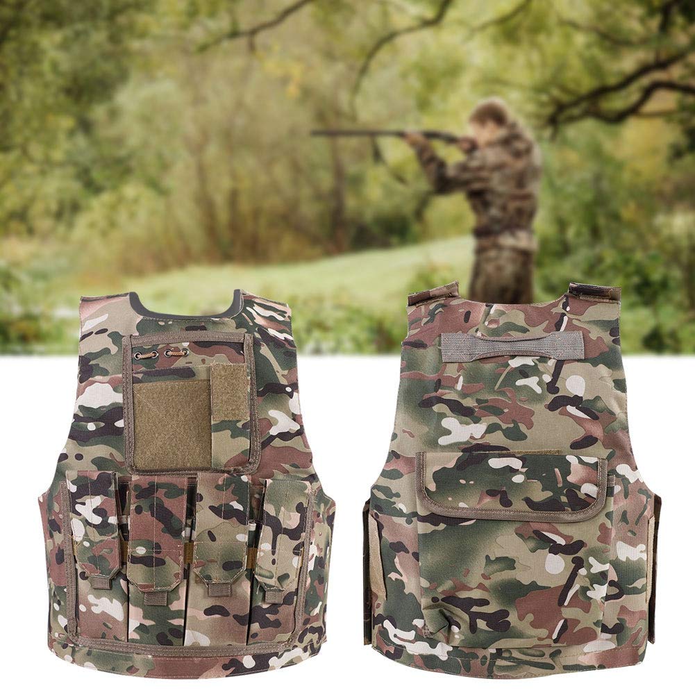 Alomejor Army Multi Terrain Camouflage Vest Camo Combat Vest para niños Juegos al aire (CP Camouflage)