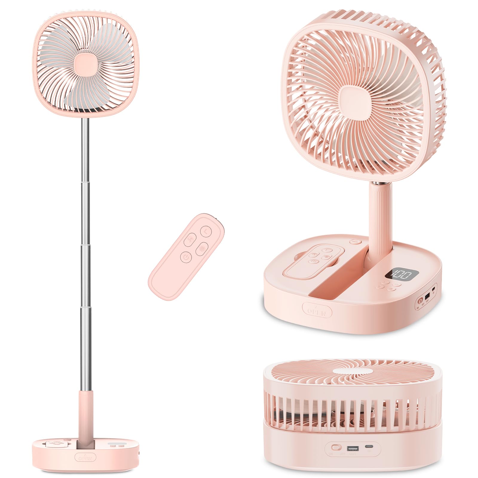 JANTJE＿ONTEMBAARミラー付きPortable fan Amazon.com: Dhenrio Portable Oscillating Pedestal Fan with Romote