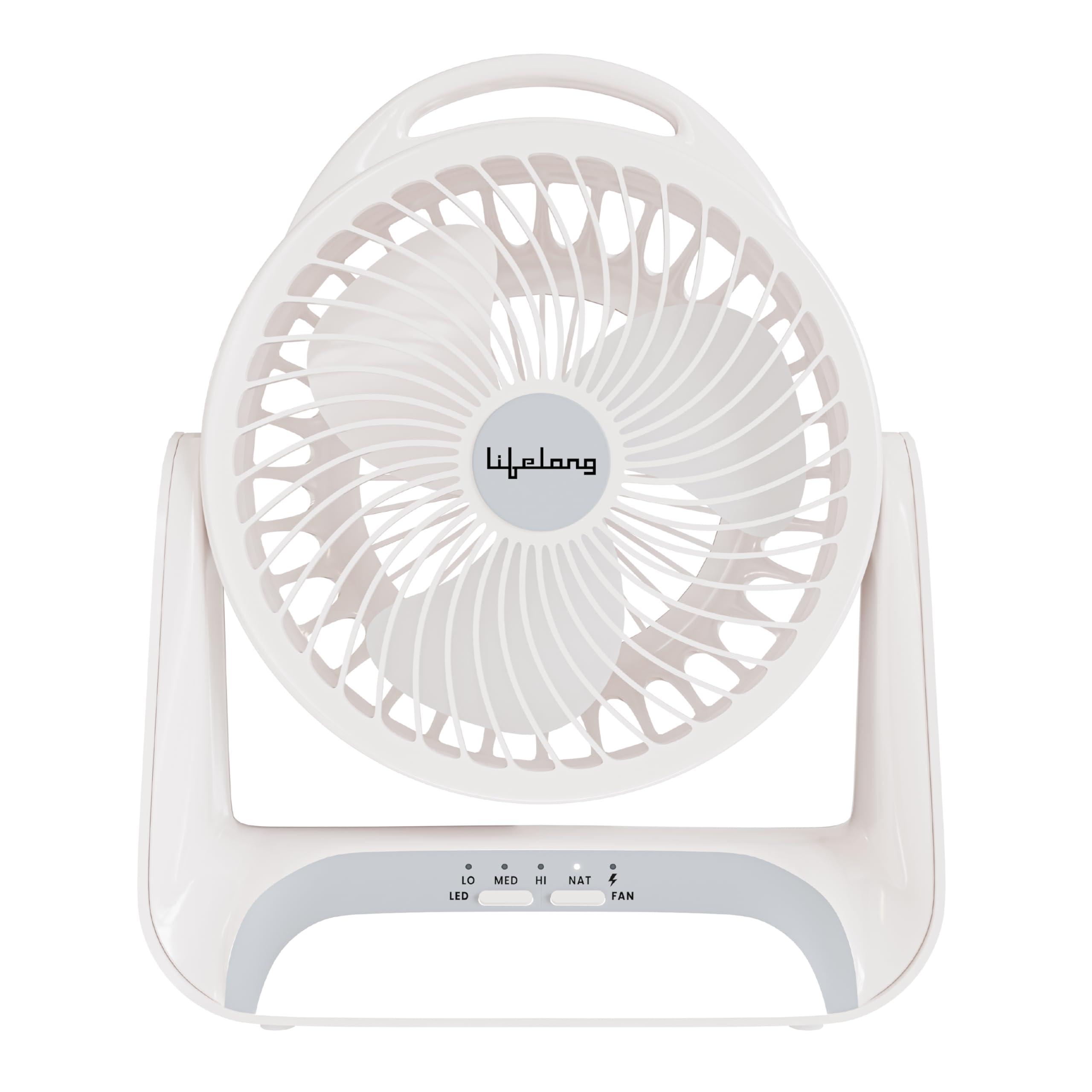 Lifelong Personal Table Fan with LED Light | 3 Speed Settings, 2700 RPM | Built-In LED Light with 3 Light Modes | Desk & Wall Mountable | 5W BLDC Motor, 2000mAh Battery | Type-C Rechargeable (White)-image-44