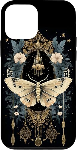 Miniatura 1 de Funda para iPhone 12 mini Celestial Moth Witchy Butterfly Botanical Moon Boho Flowers Case