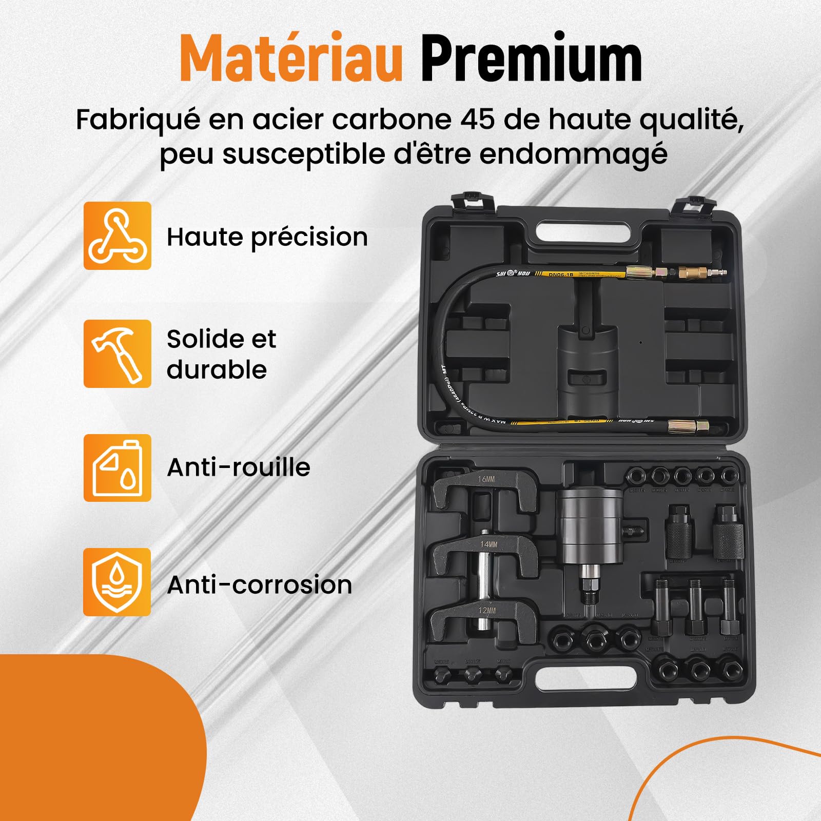 maXpeedingrods Extracteur d'injecteur diesel, 19 adaptateurs M8-M31 x 1,0 | extracteur pneumatique à air comprimé, extracteur d'injecteurs, M8 M14 M16 M17 M22 M25 M26 M31 x 1,25 1,5 1,0 0,75
