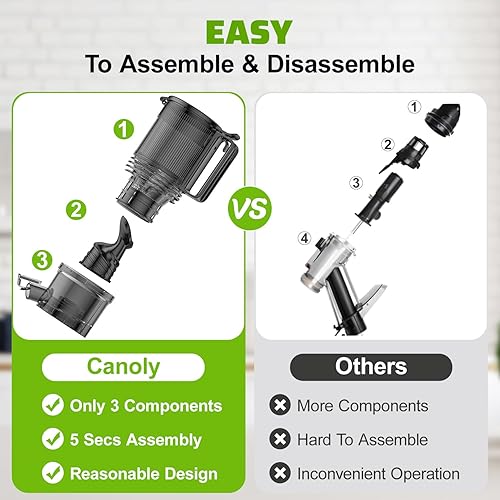 Miniatura 5 de Exprimidor de prensa en frío, máquina extractor de jugo de canal de alimentación de 5.8 pulgadas de ancho con 400 W, alto rendimiento de jugo,