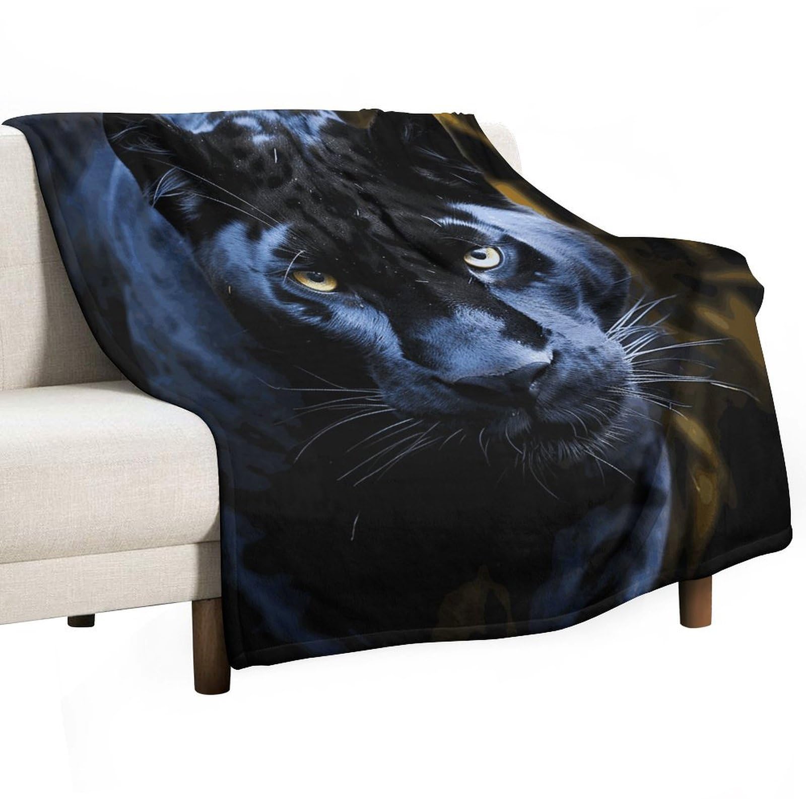 Couverture panthère en flanelle douce 177x203 cm pour lit et canapé