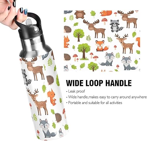 Miniatura 4 de Botella de agua deportiva sin BPA de 32 onzas, botella de agua aislada para gimnasio, viajes al aire libre, escuela, lindos osos de animales del