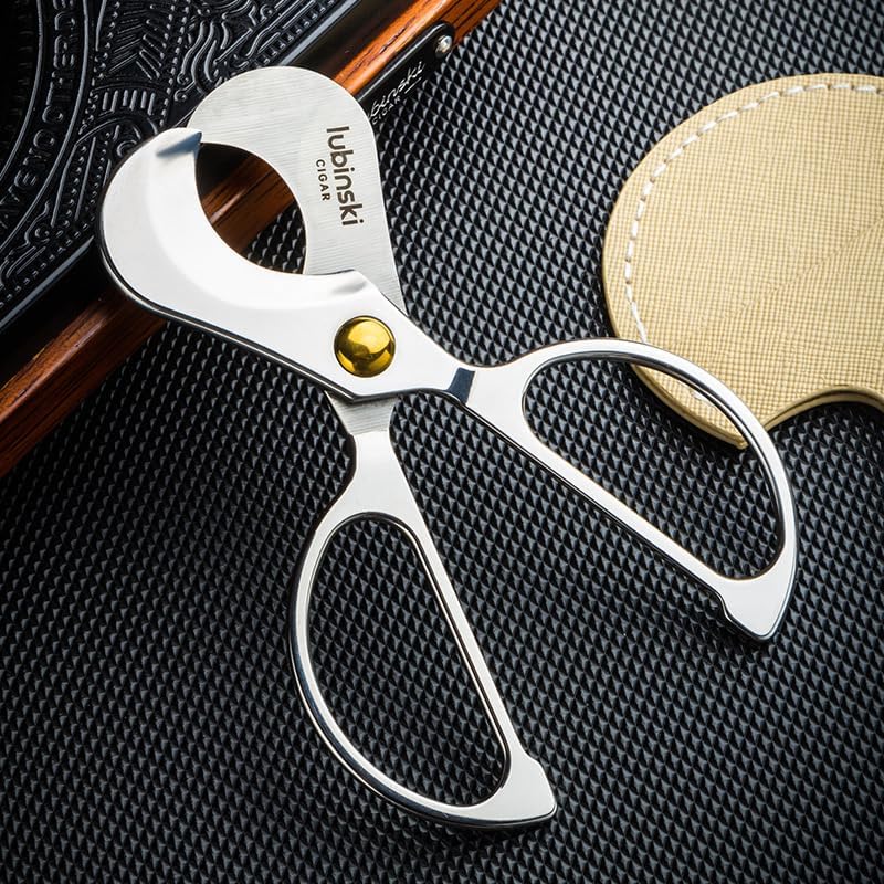 Cigar Cutter Mushroom Shaped Stainless Steel Double Edged Manual Trimmer Mesh Handle Portable Travel Knife Pocket Tool Gadget(B)