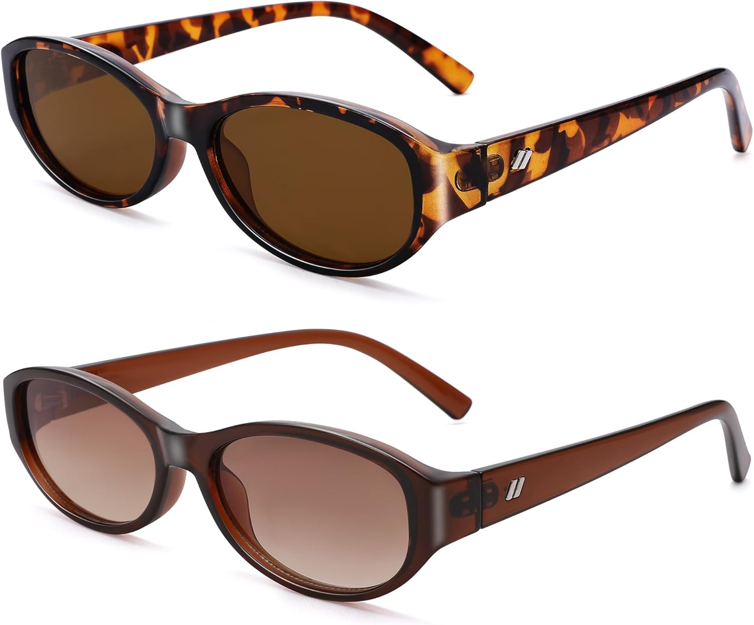 NULOOQ Retro Narrow Oval Sunglasses for Women 90s Trendy Vintage Small Cat Eye Sun Glasses