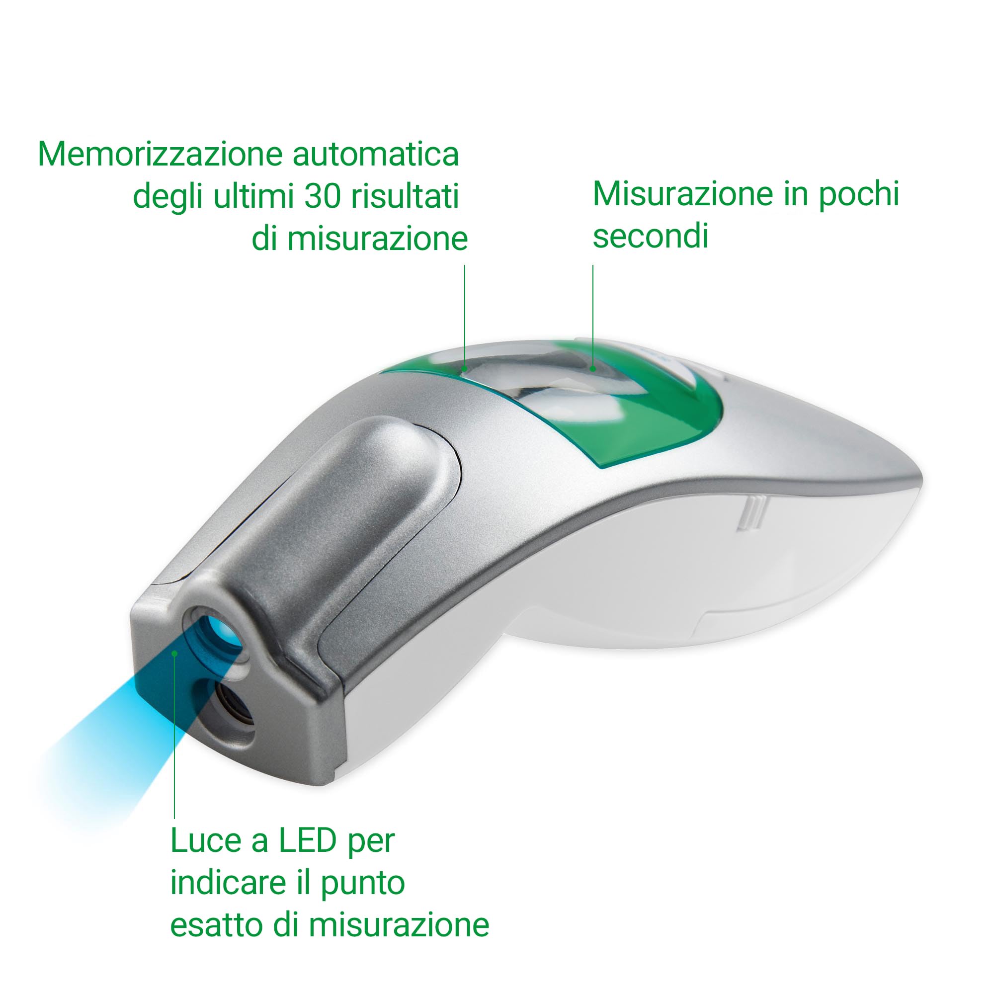 medisana FTN Termometro infrarossi, Senza contatto, Termometro frontale, Per neonati, Bambini piccoli e adulti, Inclusa funzione di memoria