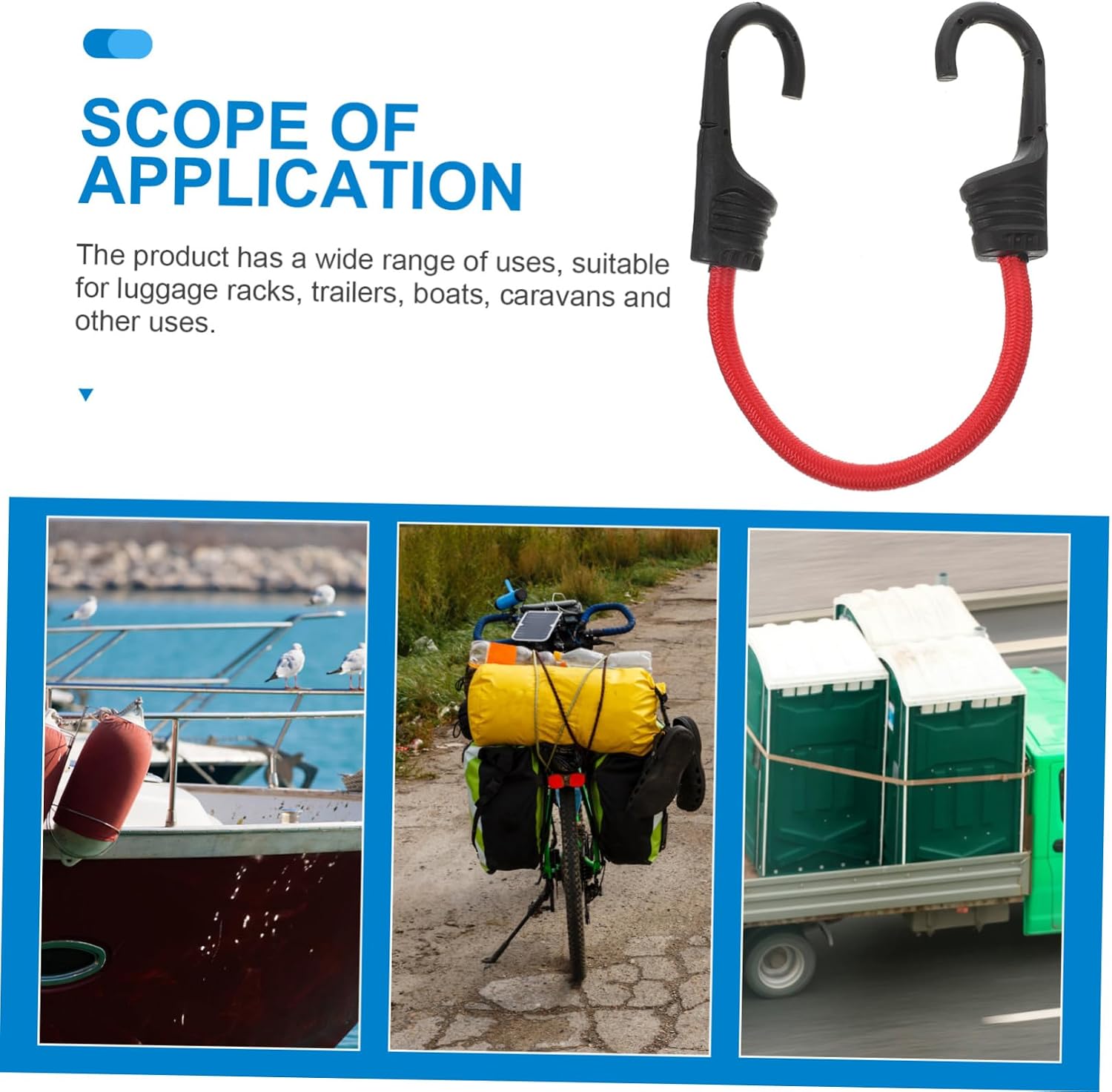10pcs Elastic Tie Down Straps for Motorcycles and Cargo Binding Belts Hooks for Secure Luggage and Gear Random Colors