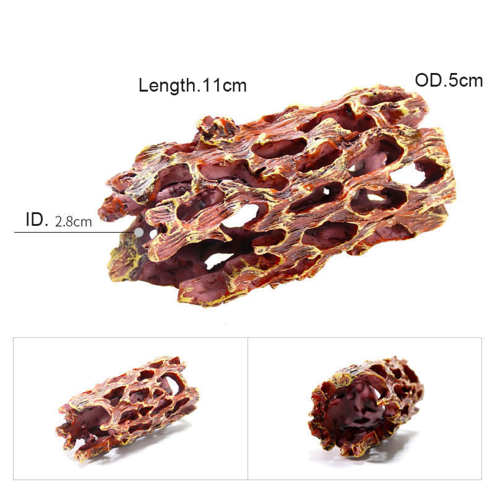 2 pezzi di resina Cholla Wood Fish Tank Landscaping rifugio for gamberetti nido vasca schivare casa foro deposizione delle uova 02
