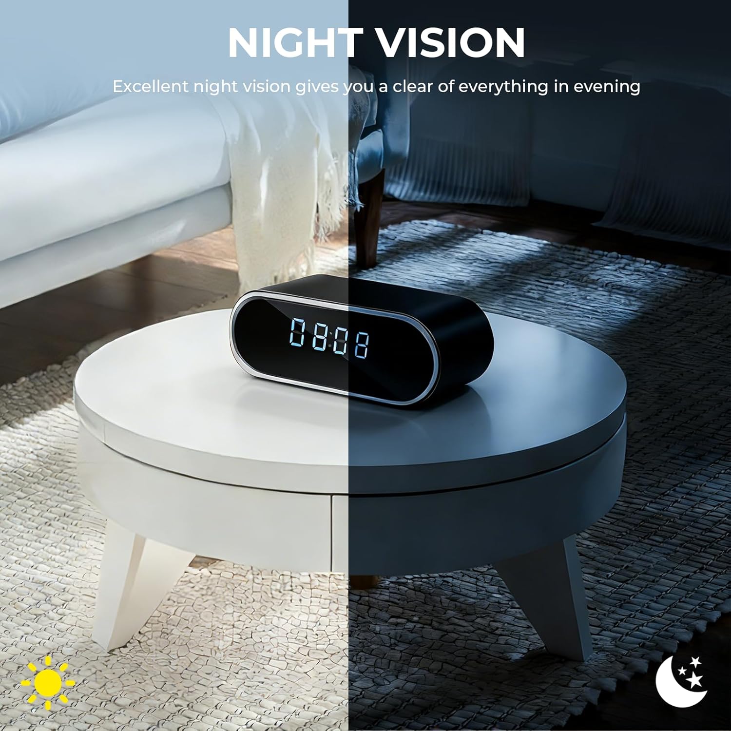 Wireless Clock Camera Spy Camera HD 1080P Security Nanny Cams with Night Vison and Motion Detection for Home/Office/ Baby/Elder/Pet Care