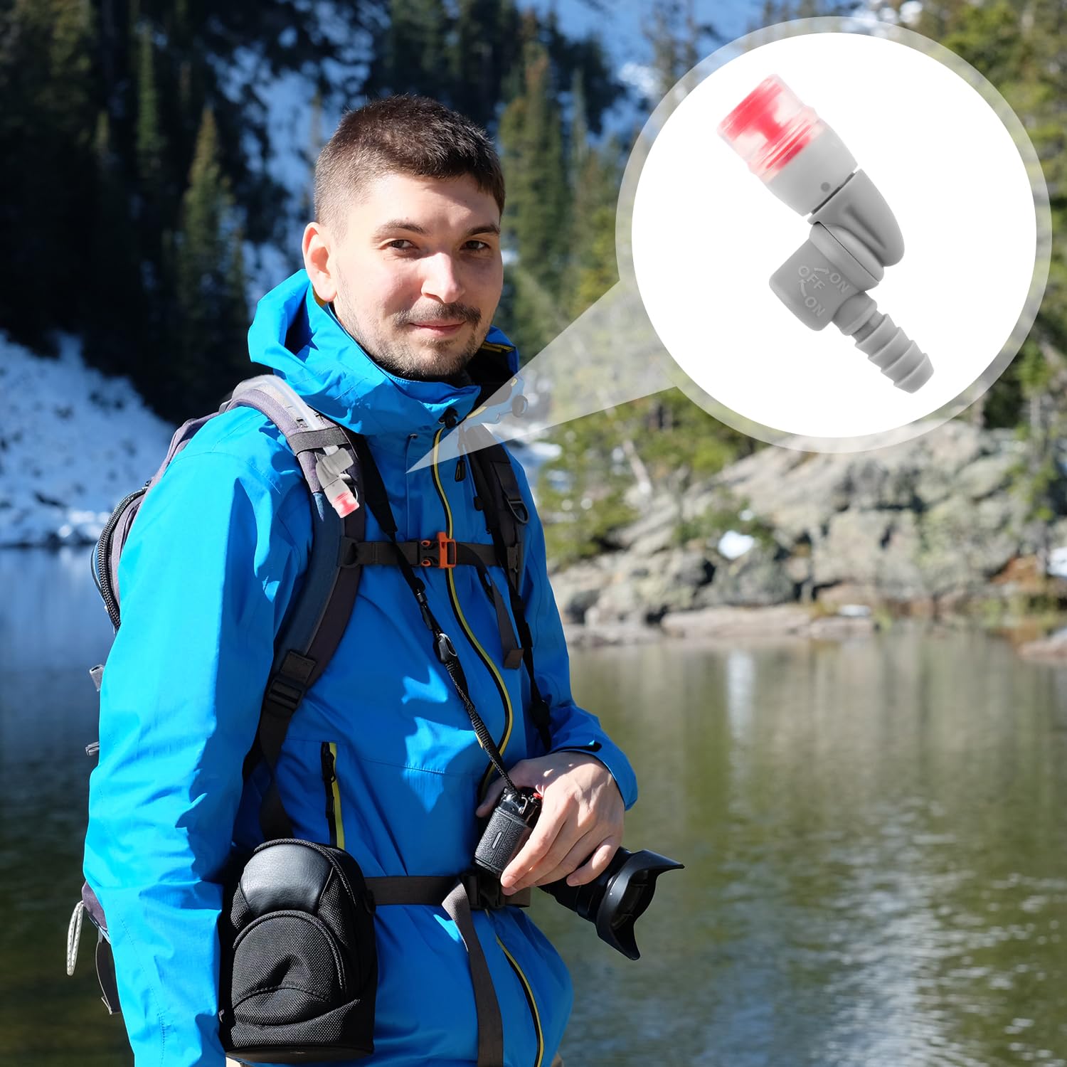 4uds Kit de Reemplazo de Válvula de Mordida, Accesorios de Boquilla de Silicona Incluye 1 Conector de Boquilla y 3 Boquillas Transparentes Compatibles con Camelbak Bolsa de Hidratación