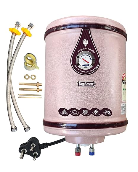 DIGISMART Storage 2Kva 5 Star Geyser Metal Body with Anti Rust Coating Body Super Hotline (IVORY MAROON) (15 LTR) come with 2 year warranty