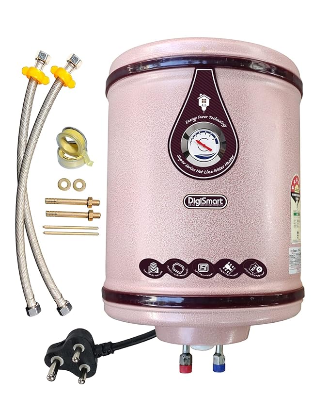 DIGISMART Storage 2Kva 5 Star Geyser Metal Body with Anti Rust Coating Body Super Hotline (IVORY MAROON) (15 LTR)