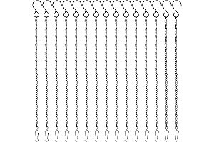 PLULON 15 Pack 10 Inch Black Outdoor Ornament Hooks