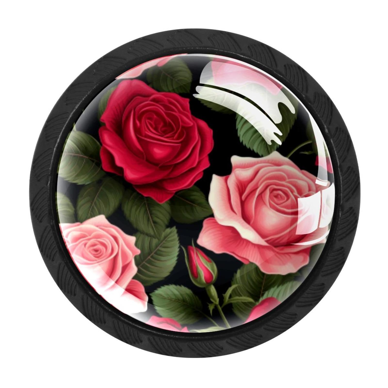 Chenzzzz Multicolored 08 4 Pack Rose Drawer Knob Cabinet Hardware