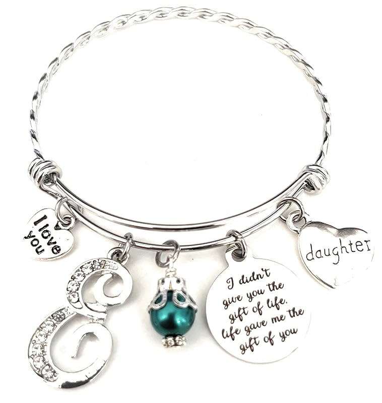 Adopted Daughter Jewelry, Expandable Bangle Bracelet, I