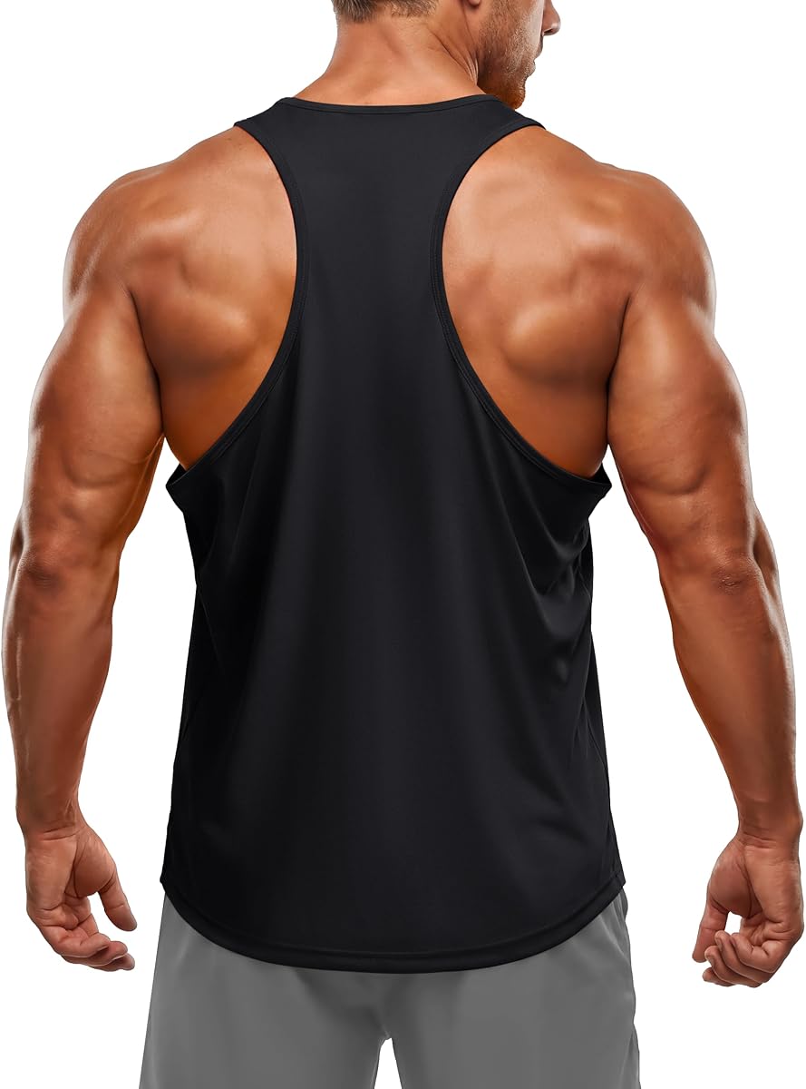 TACVASEN Men's Y Back Tank Tops Dry Fit Workout UPF 50+ Muscle Shirts Gym | Gym Workout Bodybuilding Running Fitness,Y Back,Tagfree,UPF 50+,4-way stretch,Breathable,Quick Dry Moisture Wicking